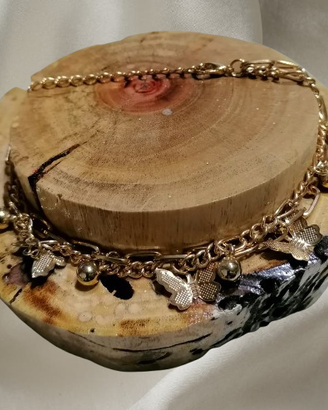 Doppio Bracciale Oro Regolabile Farfalle
