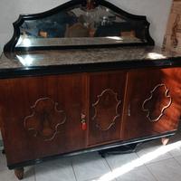 mobile in noce e marmo antico per salone 