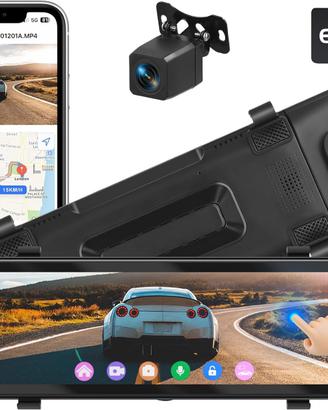 Dash Cam Auto 4K attacco a specchietto 10,8"