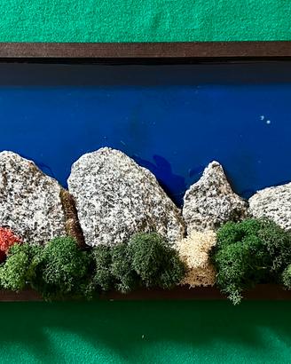 Rocce al Blu Notte- muschio pietre vere e resina