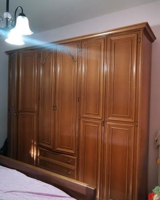 Armadio classico grande legno specchio interno