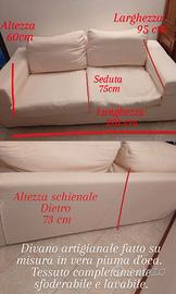 Divano in piuma d'oca fatto su misura in tessuto c