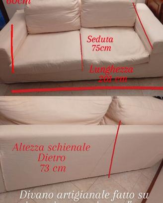 Divano in piuma d'oca fatto su misura in tessuto c