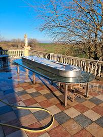 Tavolo in cristallo + porta vivande elettrico