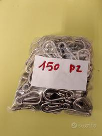 150 moschettoni nuovi  acciaio inox A4 6 x 60 mm