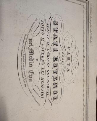 Carta Stati Estensi Medio Evo 1844 acquaforte