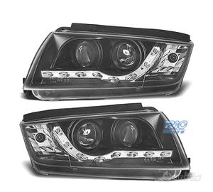 FARI SKODA FABIA 99-07 LUCE DIURNA LED FONDO NERO