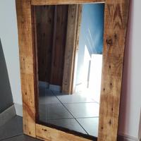 Specchio rustico in legno 