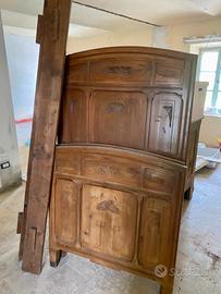 Letto matrimoniale antico in legno