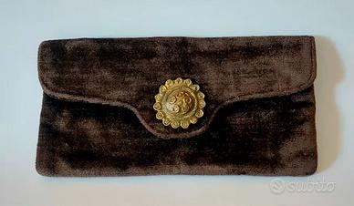 Pochette vintage Beghè Creation velluto marrone