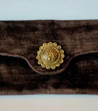 Pochette vintage Beghè Creation velluto marrone