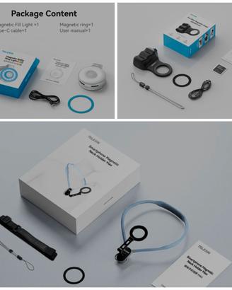 Kit TELESIN Magsafe (Grip+Supporto collo+Luce RGB)