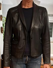 guacca- blazer di pelle  nera