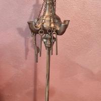 Lampada   artigianale fiorentina ad olio 4 lumi