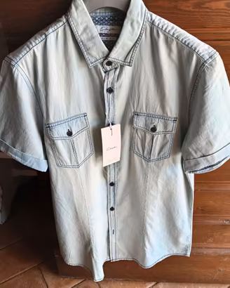 camicia jeans manica corta