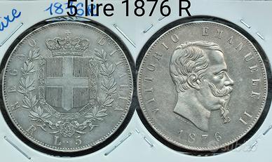 5 lire 1876 Roma