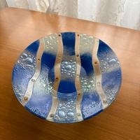 Portafrutta in vetro azzurro