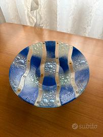 Portafrutta in vetro azzurro