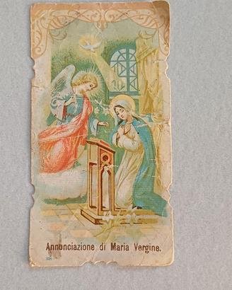 Antico Santino 1905 Annunciazione Maria Vergine 