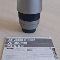 Nikon AF 70-300 mm f/4,0-5,6 G FX grigio argento