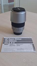 Nikon AF 70-300 mm f/4,0-5,6 G FX grigio argento