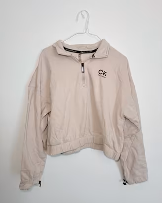 Felpa Calvin Klein Performance cropped quarter zip