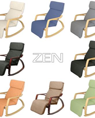 Poltrona Relax Sedia a Dondolo Poggiapiedi Mod ZEN