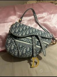 borsa grigia e bianca nuova con tracolla