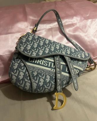borsa grigia e bianca nuova con tracolla