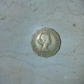 Moneta 3 pence Gran Bretagna