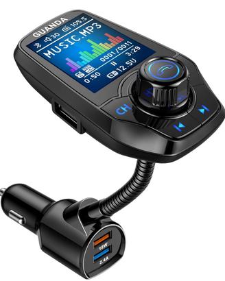 bluetooth fm con schermo e ricarica plug and play