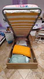 letto singolo contenitore con materasso