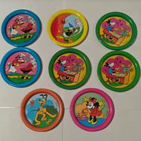 Disney Set 8 sottobicchieri in latta, anni ‘70
