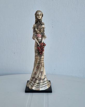 Statuetta Sposa Decorativa con Bouquet Fiori - 15