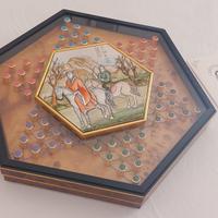 Gioco della Dama Cinese Cofanetto Legno Vetro