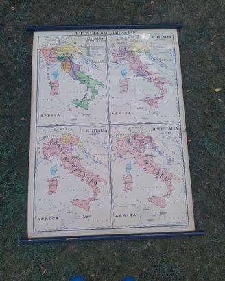 Cartina dell'Italia dal 1848 al 1918