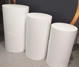 Cilindri di polistirolo per allestimento eventi