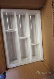 Stock di vasi in vetro, porta candele, porta rose