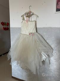 Vestito da comunione bianco antico gonna in tulle