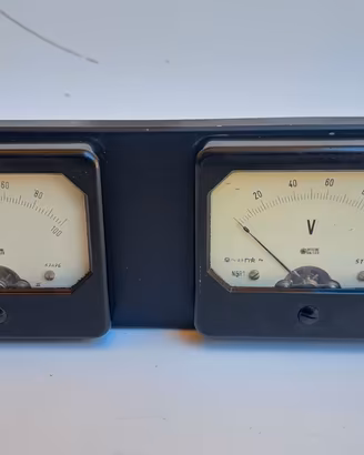 Pannello Doppio Voltmetro Vintage Officine Galileo