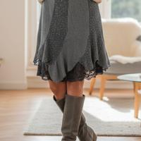 Gonna Lana&Paillettes Grigio Azzurro – Nuova 