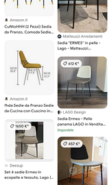 Tavolo e sedie Lago design
