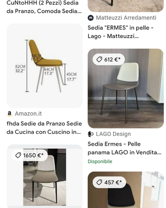 Tavolo e sedie Lago design