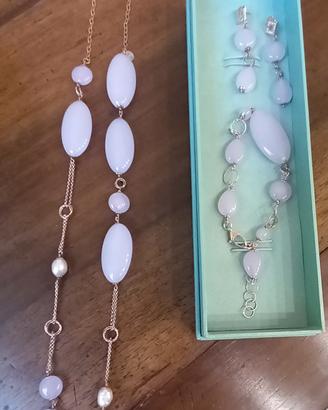  Collana bracciale orecchini ag.925