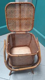 cesta bambù e paglia di vienna vintage