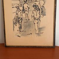 quadro a carboncino firmato balda