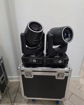 2 Teste Mobili Beam 7r ring LED DMX + Flight case