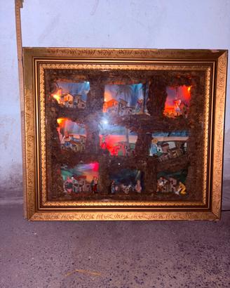 Presepe artigianale in cornice