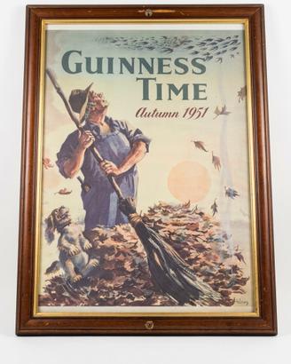Quadro Vintage Guinness Time Autumn 1951 Gilroy