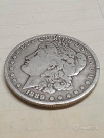 Moneta 1 Dollaro USA 1889 "Morgan Silver Dollar". 